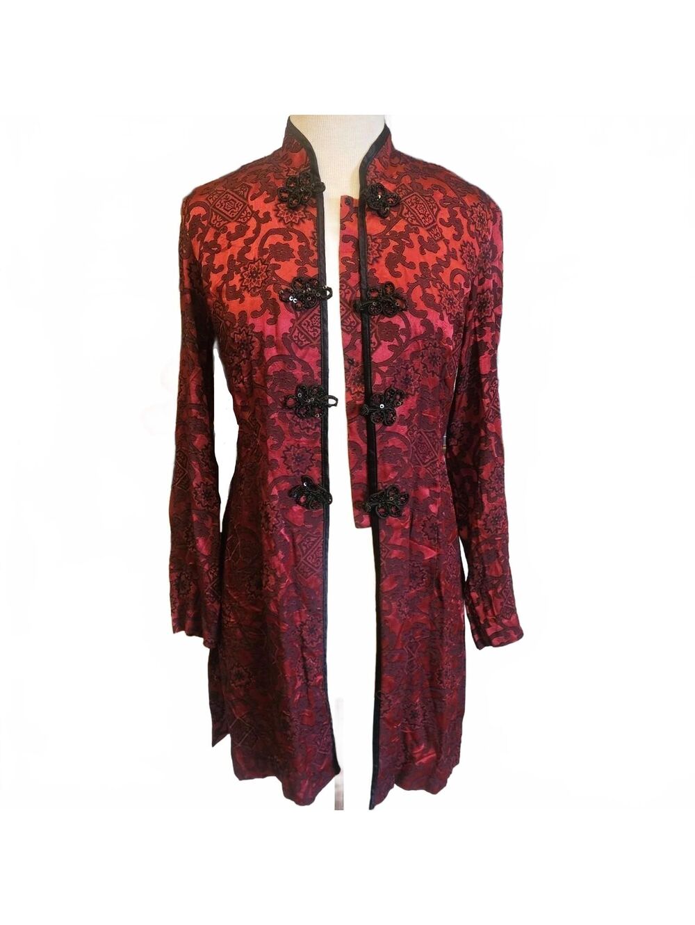 90s vintage R&M Richards red and black brocade jacket. goth alt whimsigoth